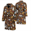 School Bus Teacher Pattern Print Men Long Robe-grizzshop