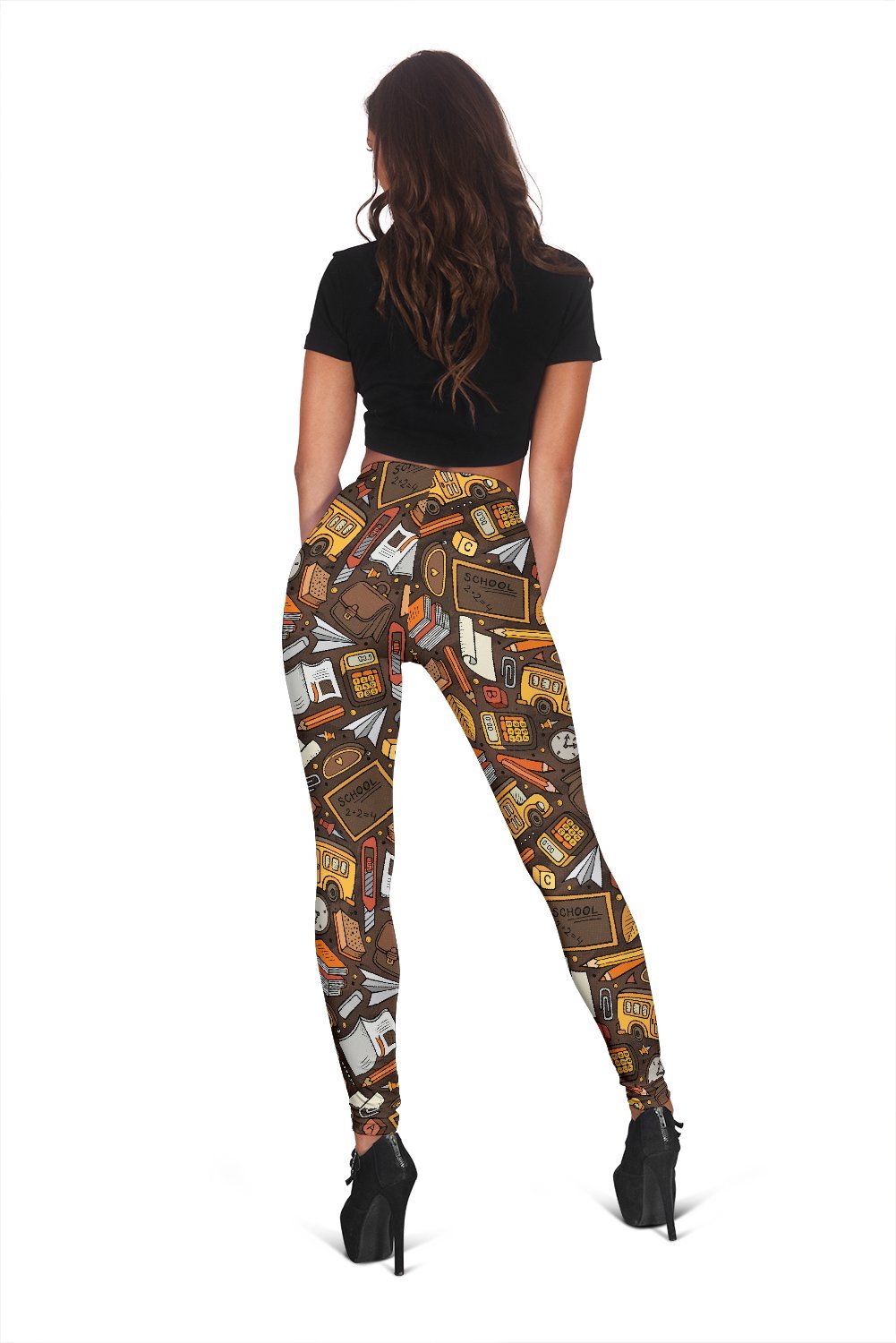 School Bus Teacher Print Pattern Women Leggings-grizzshop