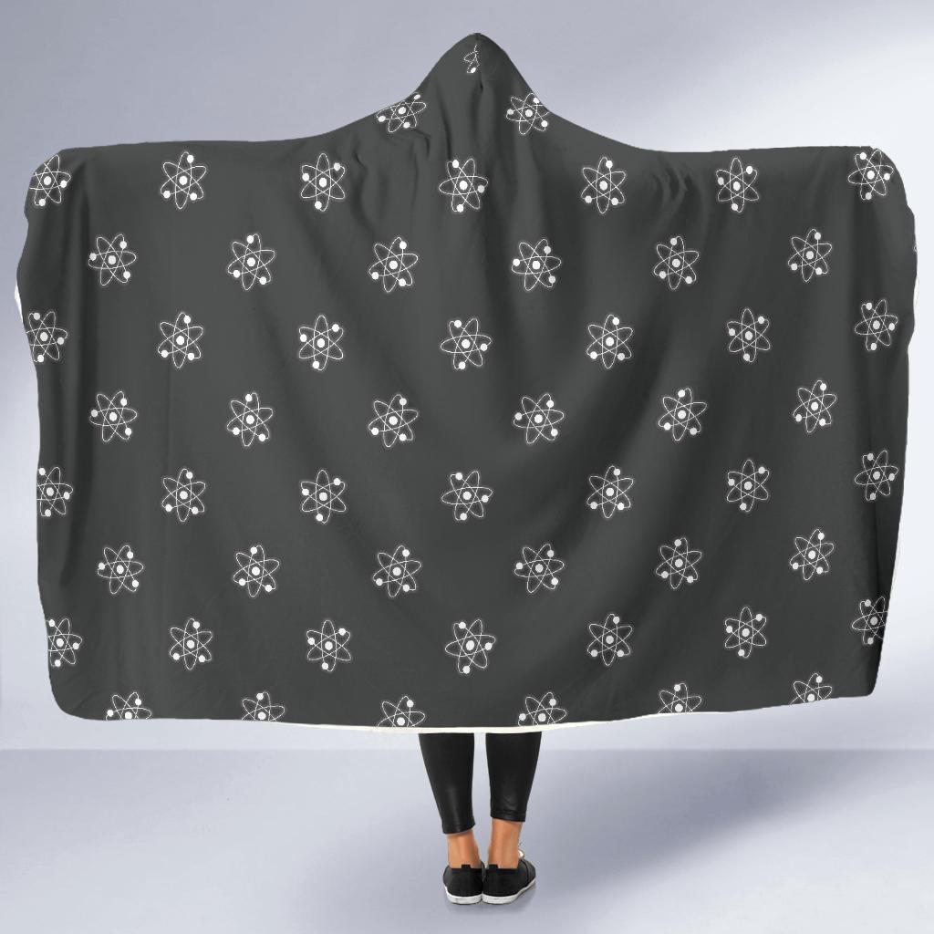 Science Atom Pattern Print Hooded Blanket-grizzshop