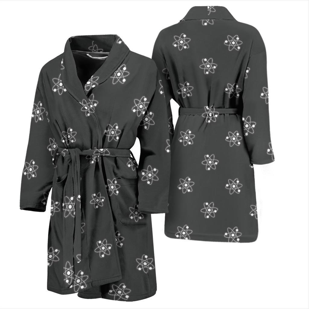 Science Atom Pattern Print Men Long Robe-grizzshop