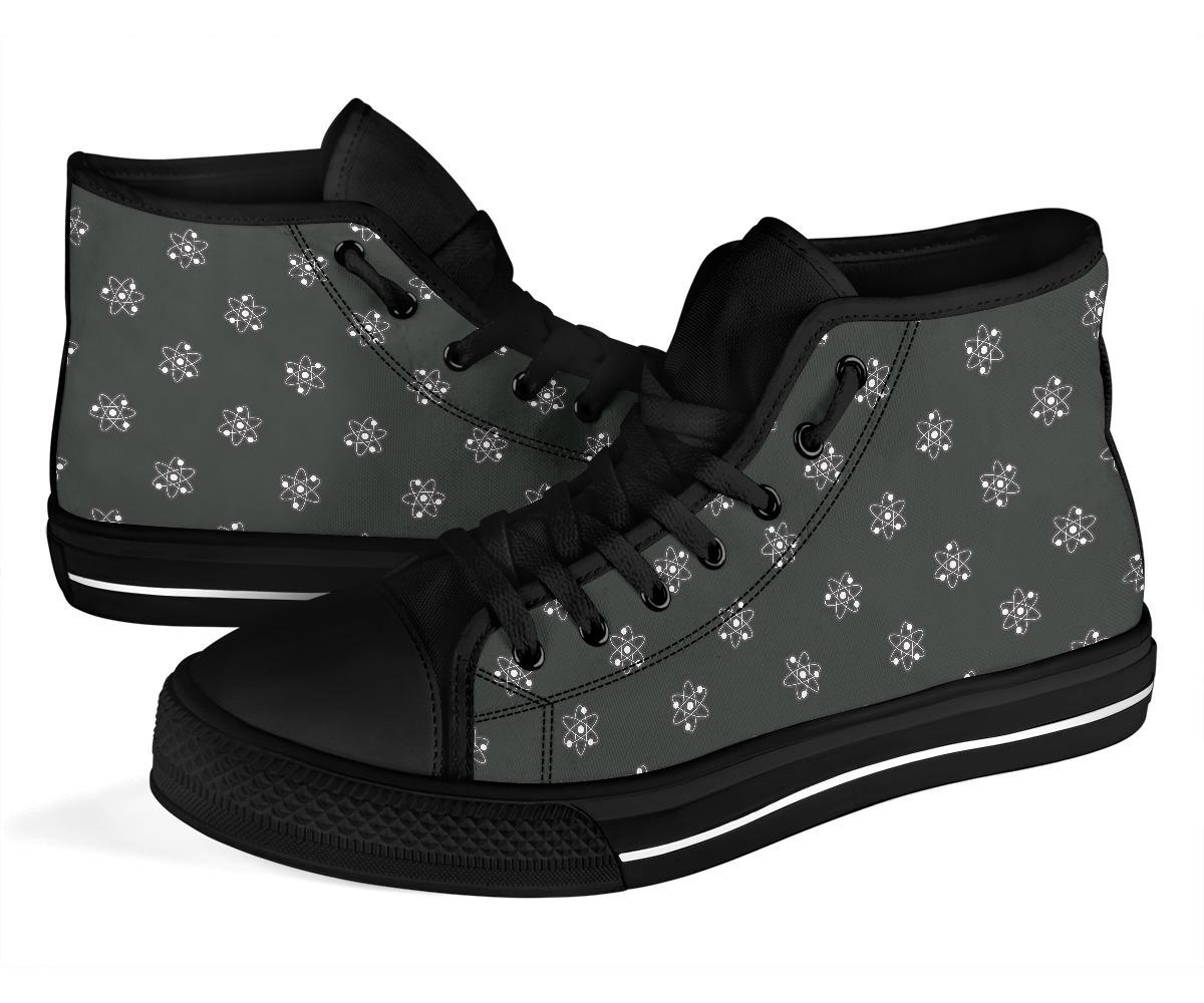 Science Atom Pattern Print Men Women's High Top Shoes-grizzshop
