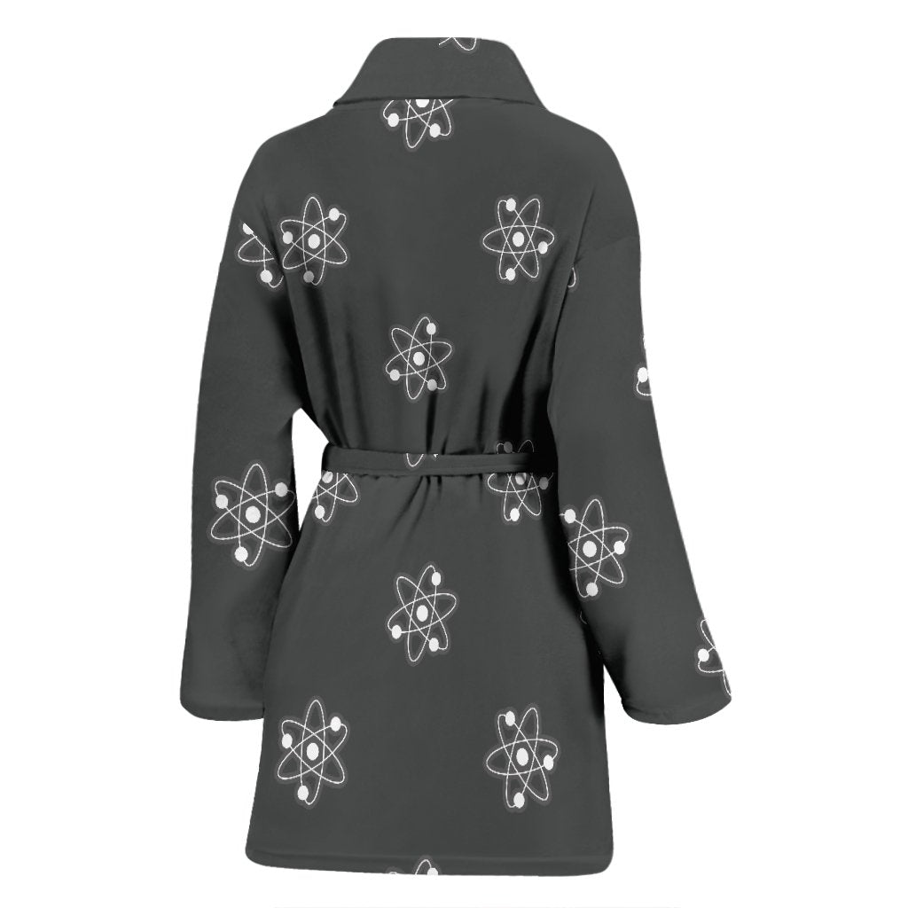 Science Atom Pattern Print Women Long Robe-grizzshop