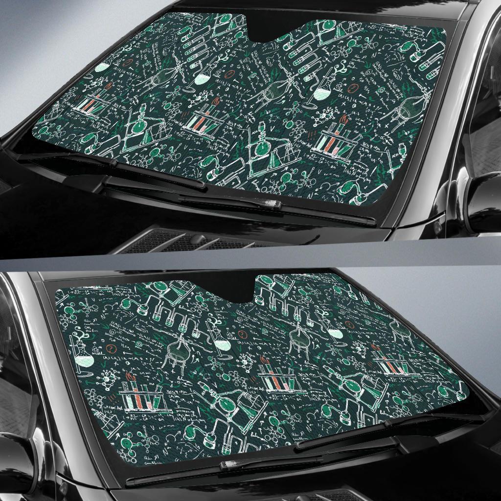 Science Chemistry Pattern Print Car Sun Shade-grizzshop