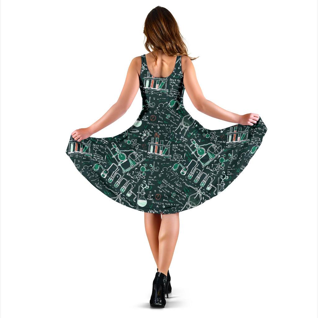 Science Chemistry Pattern Print Dress-grizzshop