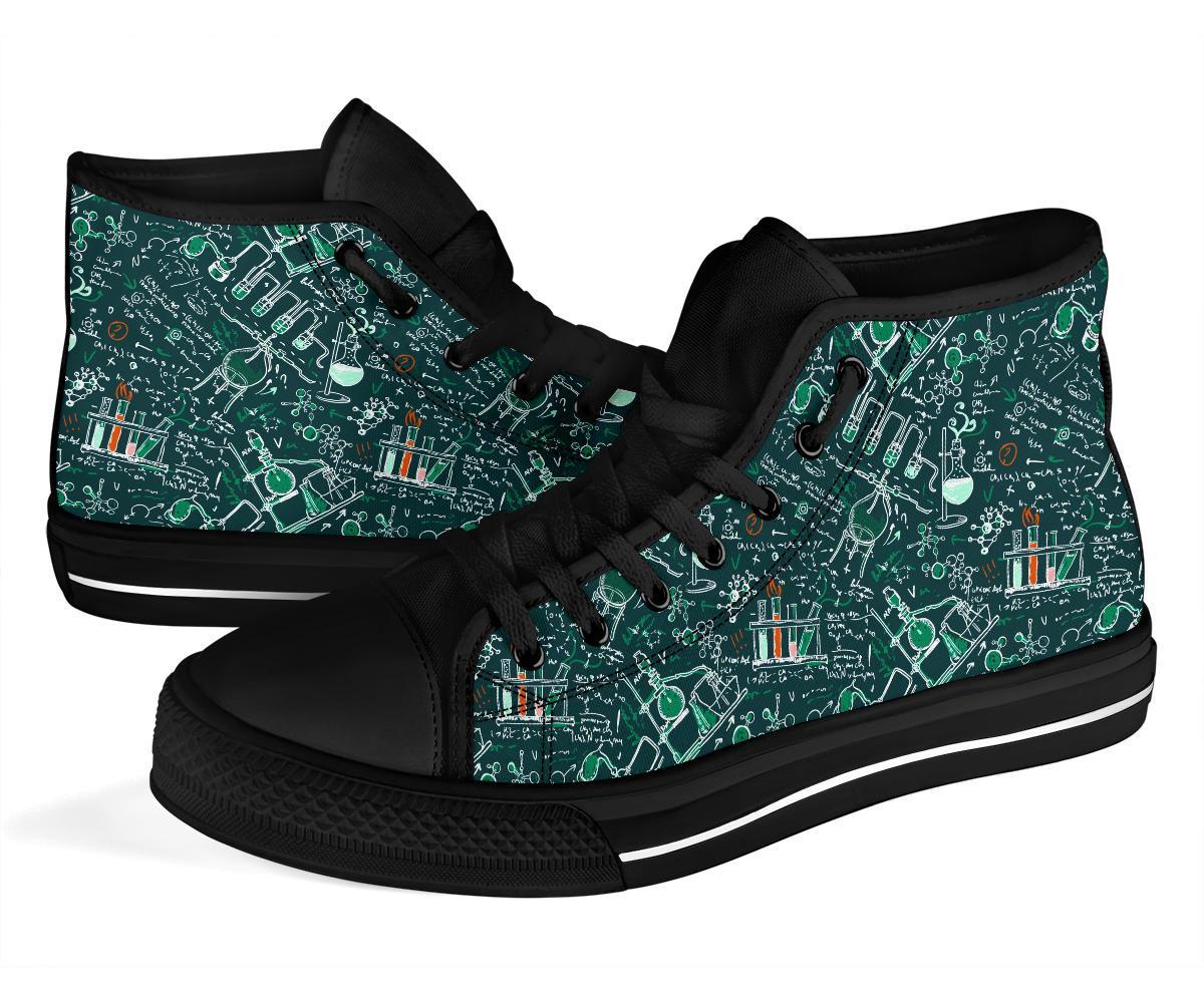 Science Chemistry Pattern Print Men Women's High Top Shoes-grizzshop
