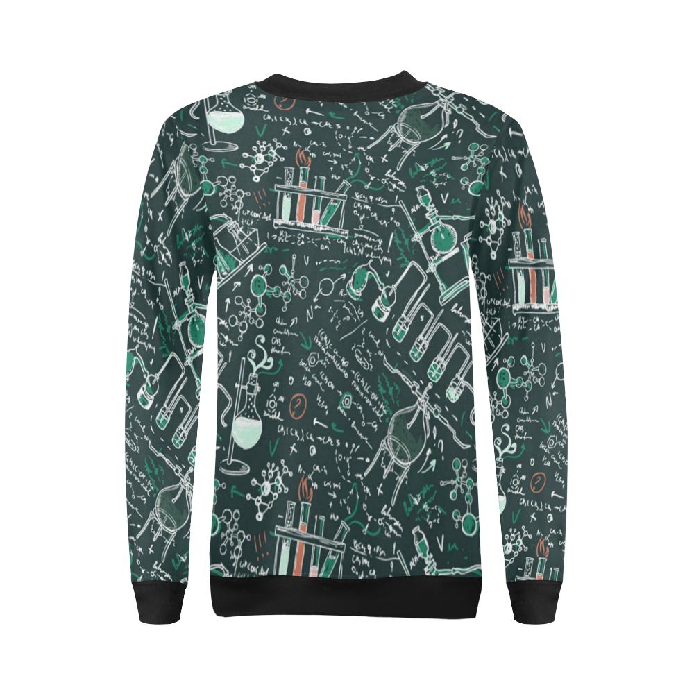 Science Chemistry Pattern Print Women Crewneck Sweatshirt-grizzshop