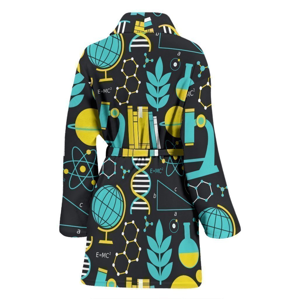 Science Chemistry Pattern Print Women Long Robe-grizzshop