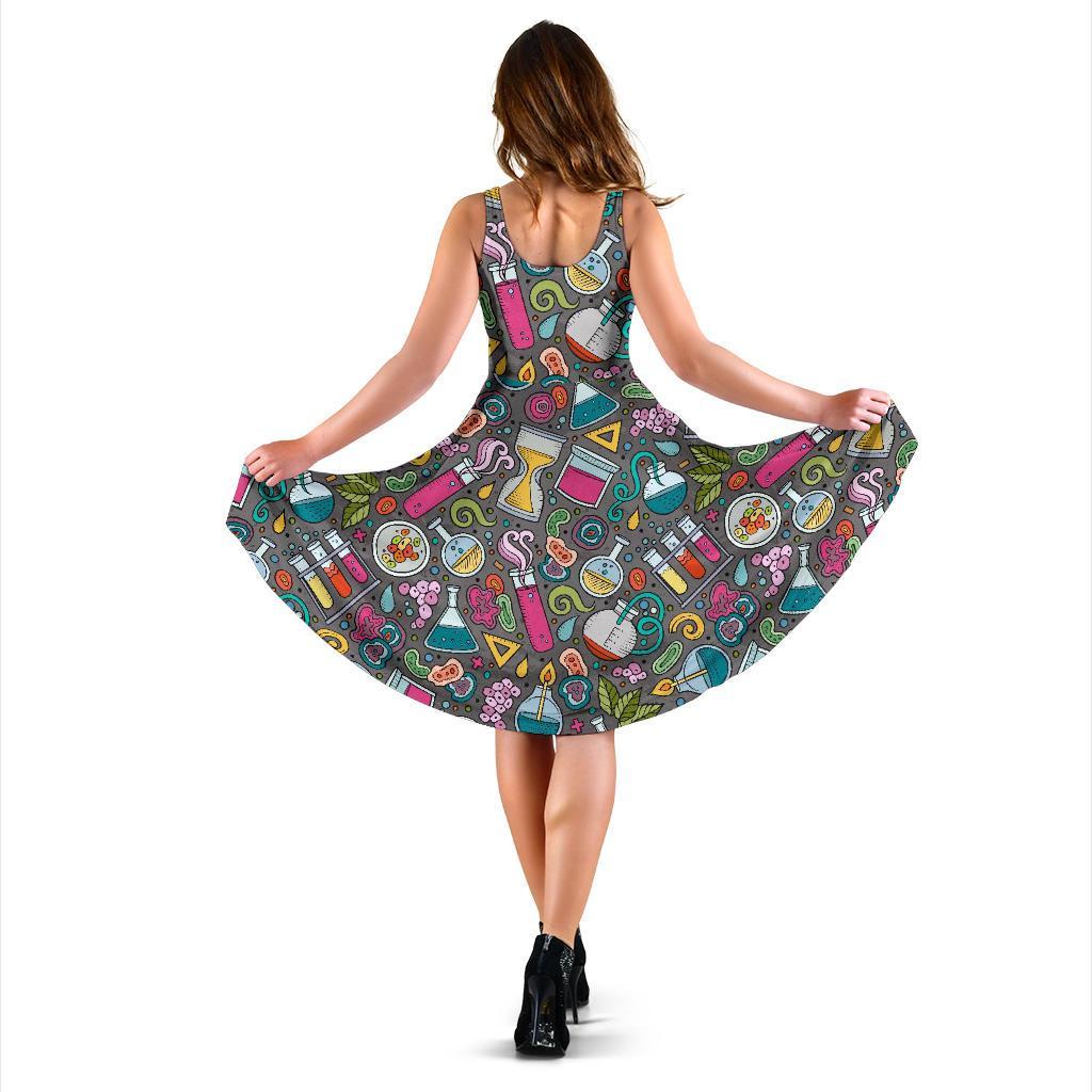 Science Chemistry Print Pattern Dress-grizzshop