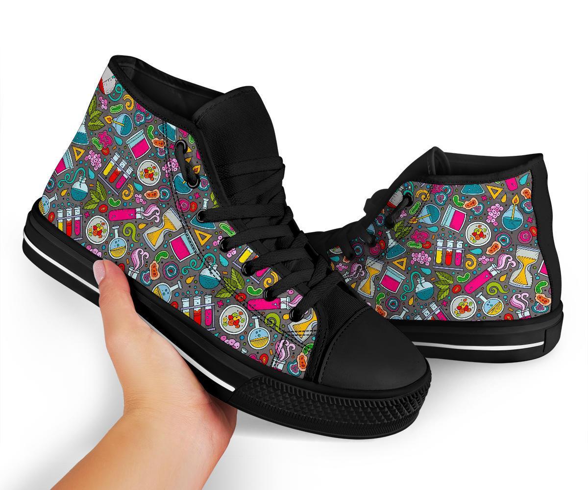 Science Chemistry Print Pattern Men Women's High Top Shoes-grizzshop