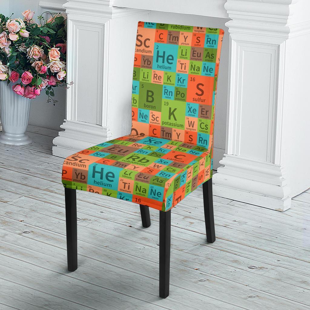 Science Periodic Table Pattern Print Chair Cover-grizzshop