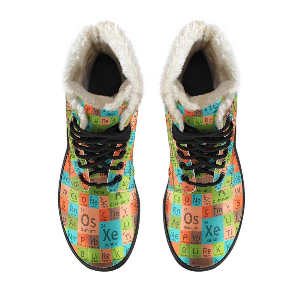 Science Periodic Table Pattern Print Comfy Winter Boots-grizzshop