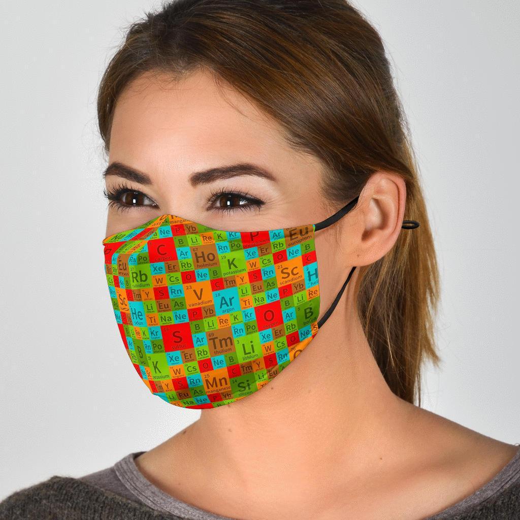 Science Periodic Table Pattern Print Face Mask-grizzshop