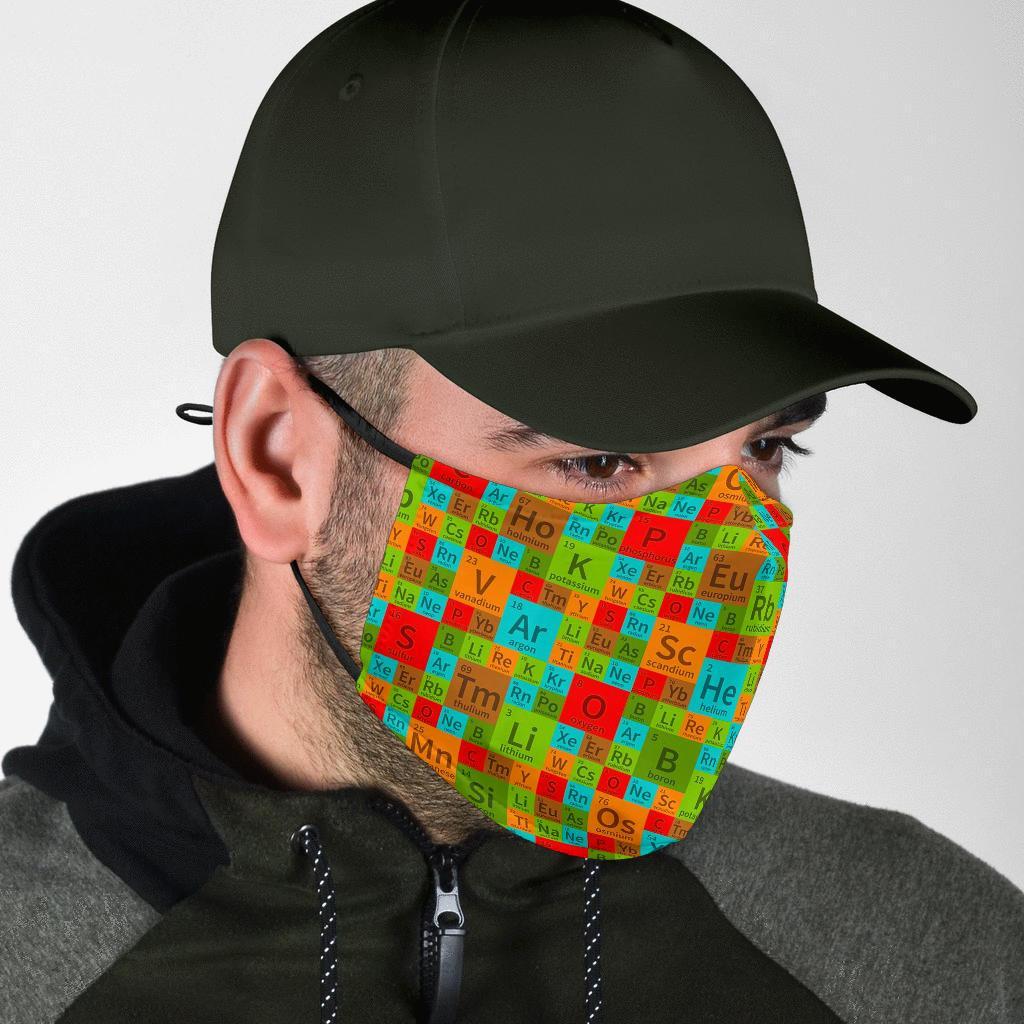 Science Periodic Table Pattern Print Face Mask-grizzshop