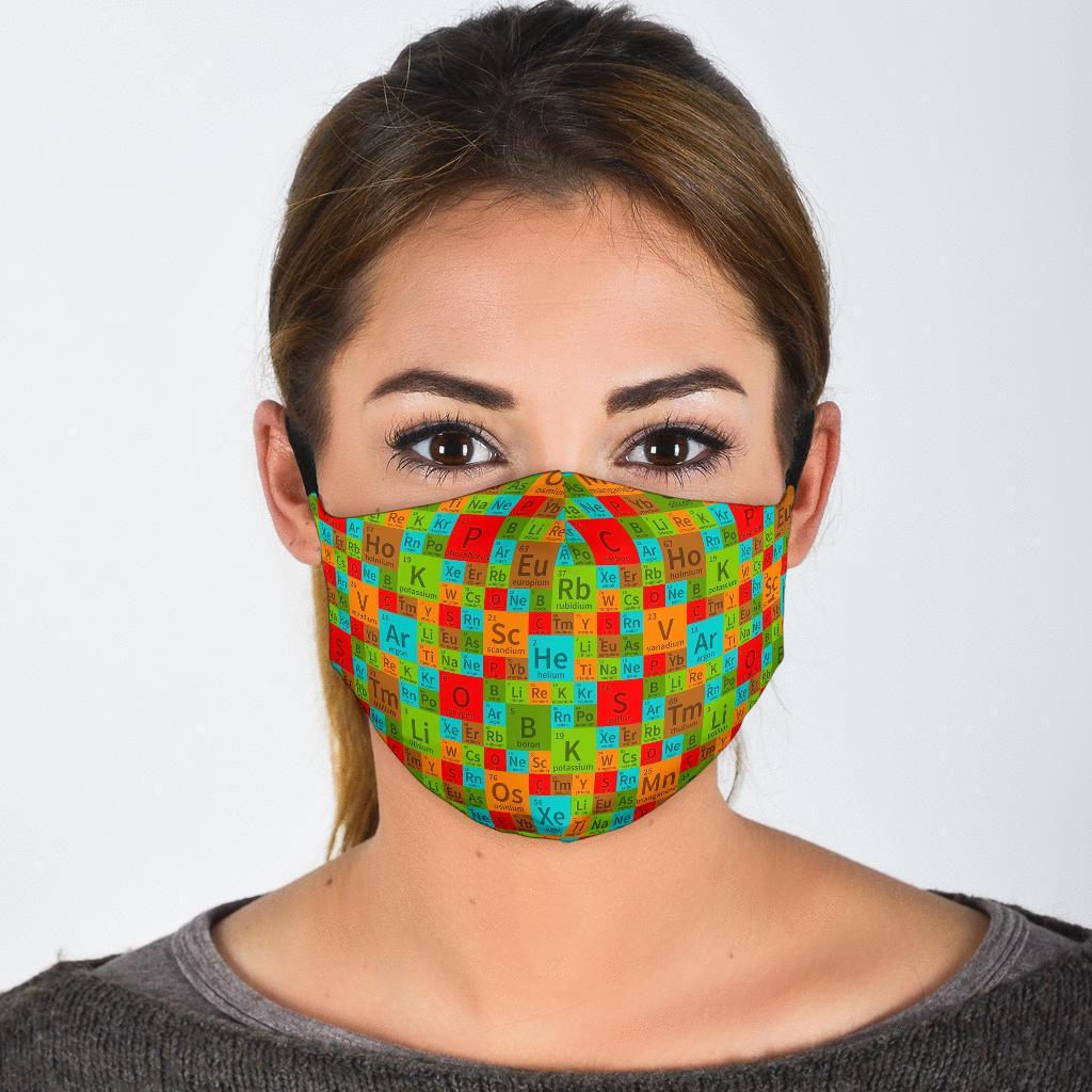 Science Periodic Table Pattern Print Face Mask-grizzshop