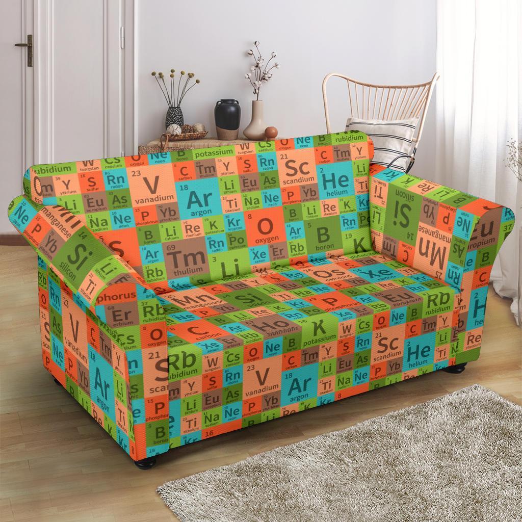 Science Periodic Table Pattern Print Loveseat Cover-grizzshop