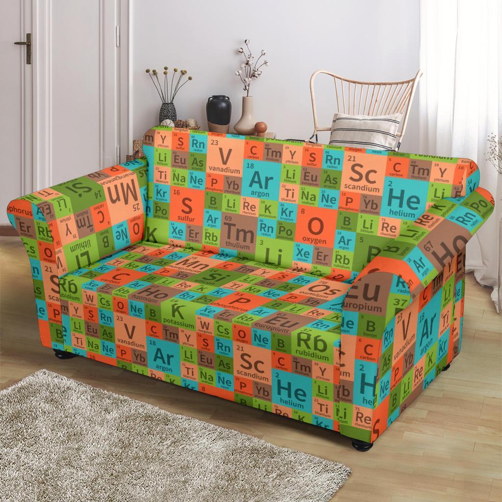 Science Periodic Table Pattern Print Loveseat Cover-grizzshop