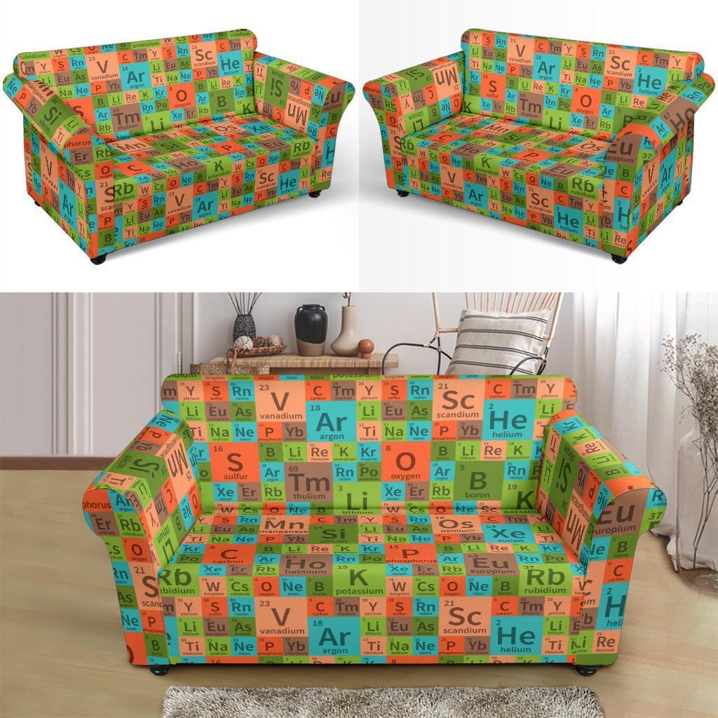 Science Periodic Table Pattern Print Loveseat Cover-grizzshop