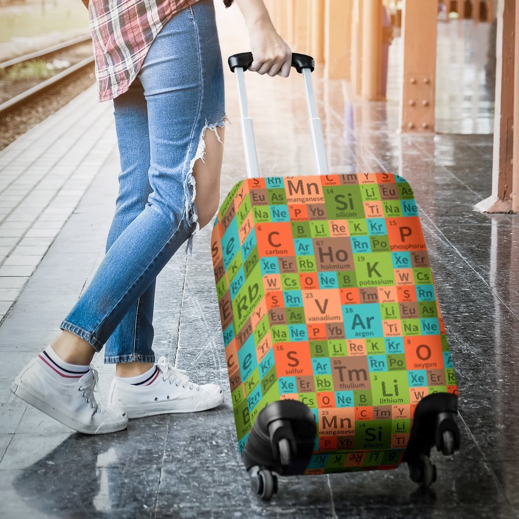 Science Periodic Table Pattern Print Luggage Cover Protector-grizzshop