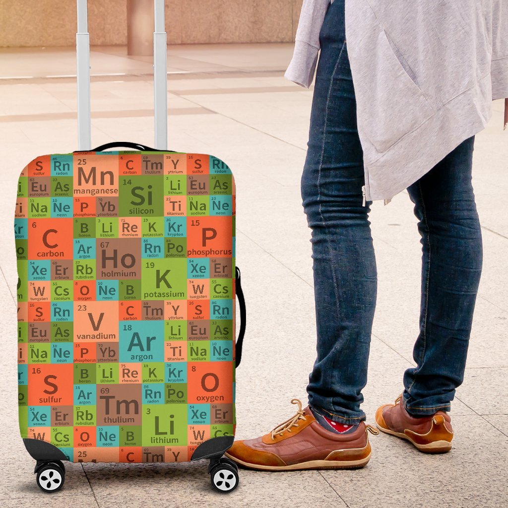 Science Periodic Table Pattern Print Luggage Cover Protector-grizzshop