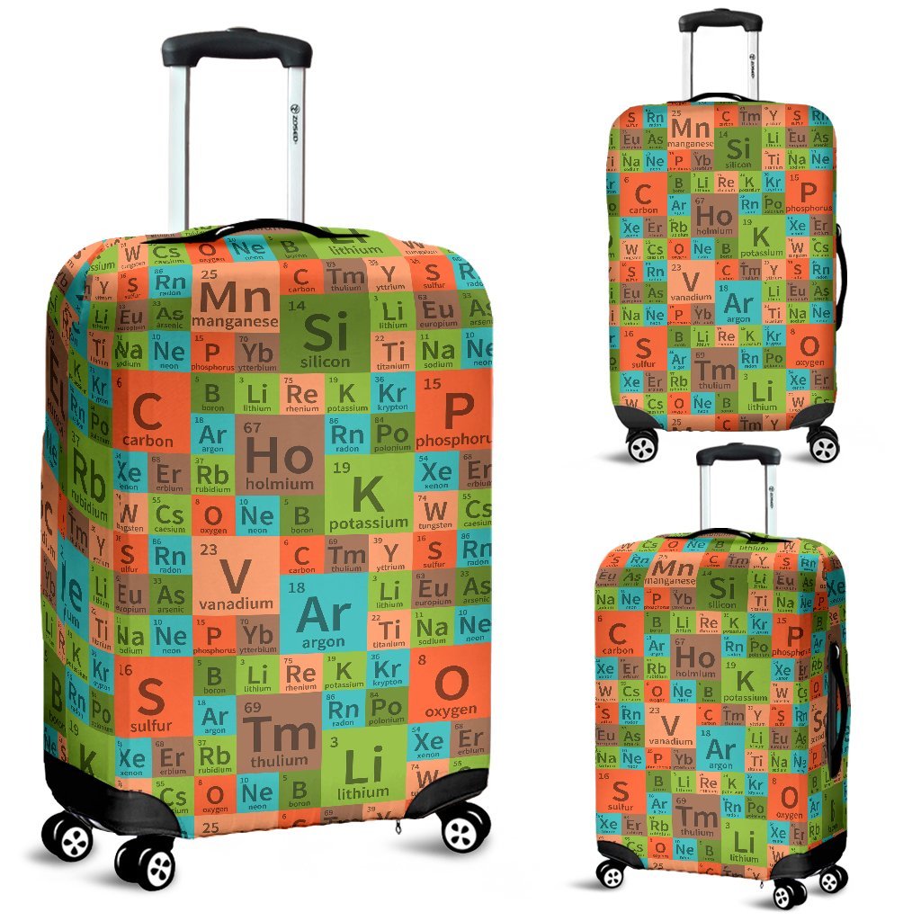 Science Periodic Table Pattern Print Luggage Cover Protector-grizzshop