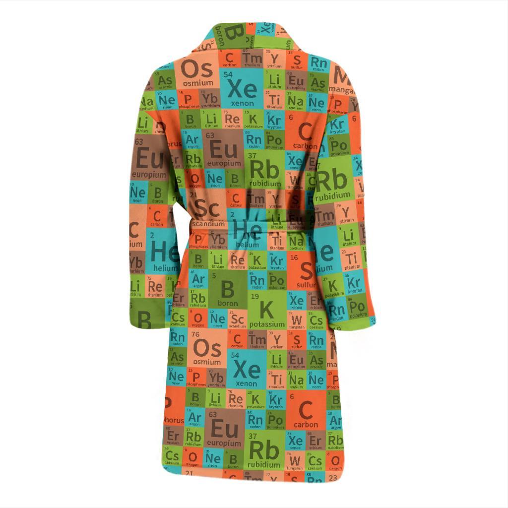 Science Periodic Table Pattern Print Men Long Robe-grizzshop