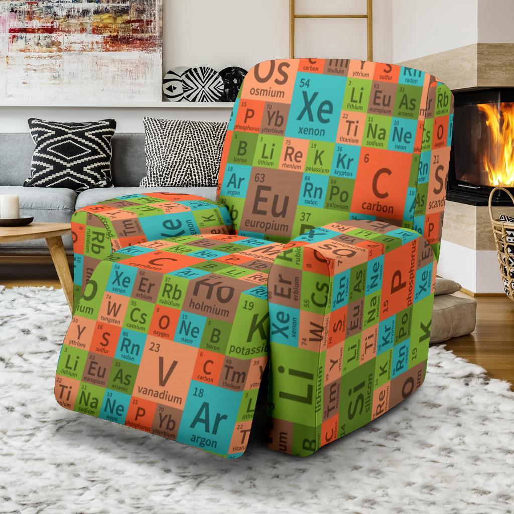 Science Periodic Table Pattern Print Recliner Cover-grizzshop