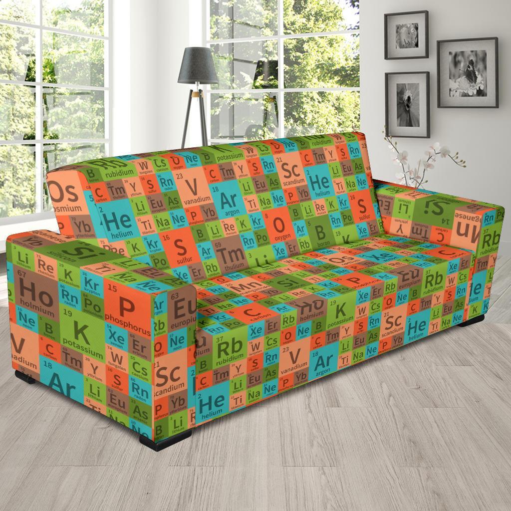 Science Periodic Table Pattern Print Sofa Covers-grizzshop