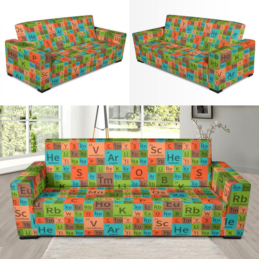 Science Periodic Table Pattern Print Sofa Covers-grizzshop