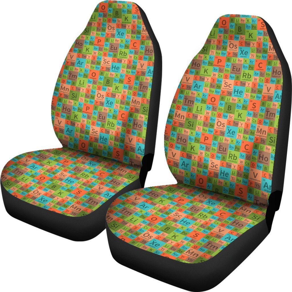 Science Periodic Table Pattern Print Universal Fit Car Seat Cover-grizzshop