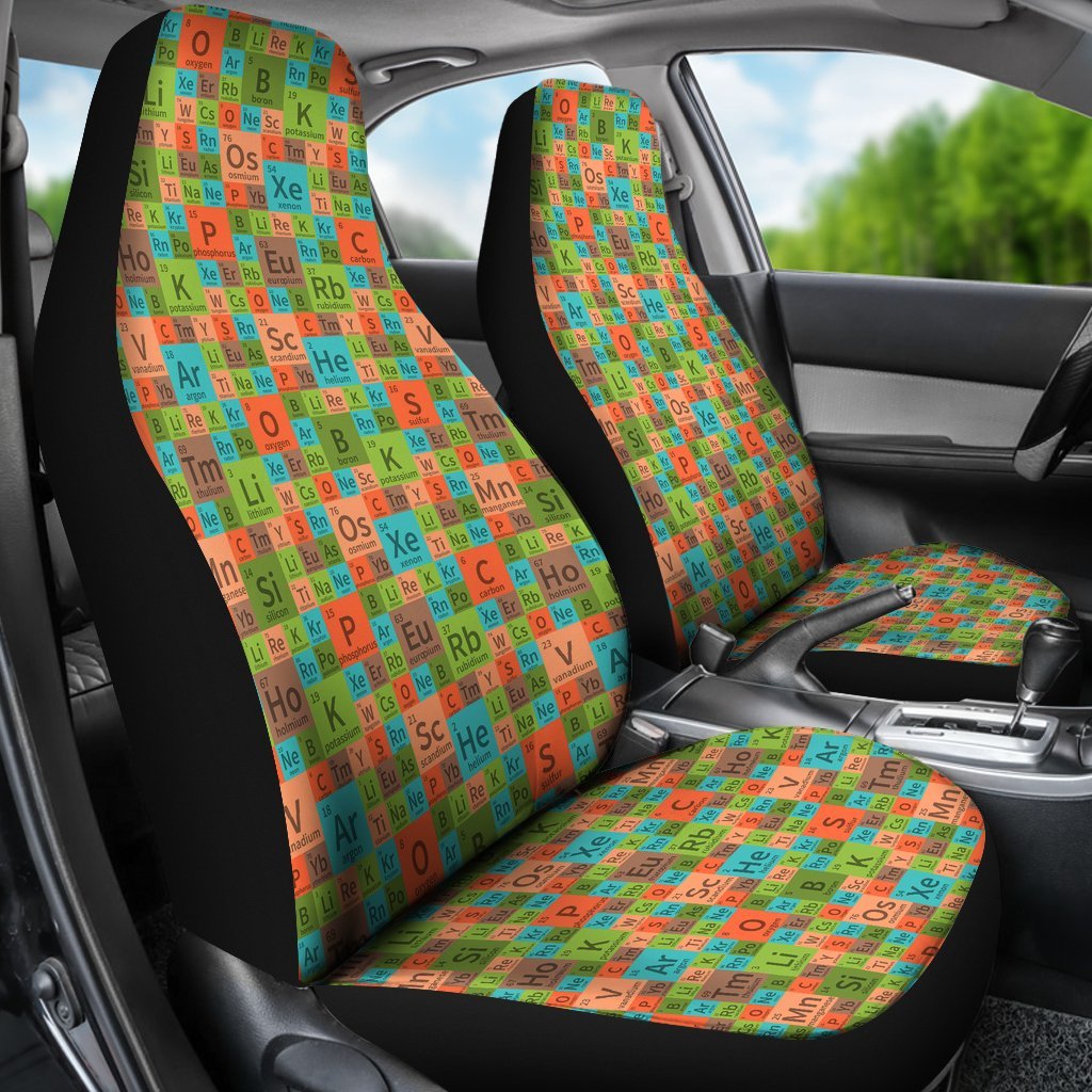 Science Periodic Table Pattern Print Universal Fit Car Seat Cover-grizzshop
