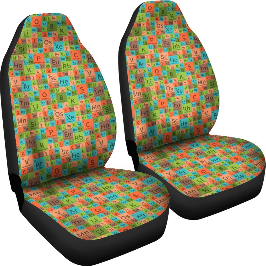 Science Periodic Table Pattern Print Universal Fit Car Seat Cover-grizzshop