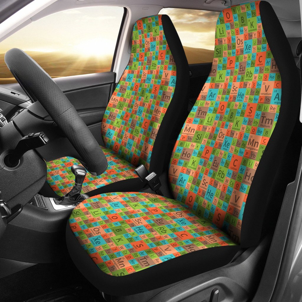 Science Periodic Table Pattern Print Universal Fit Car Seat Cover-grizzshop