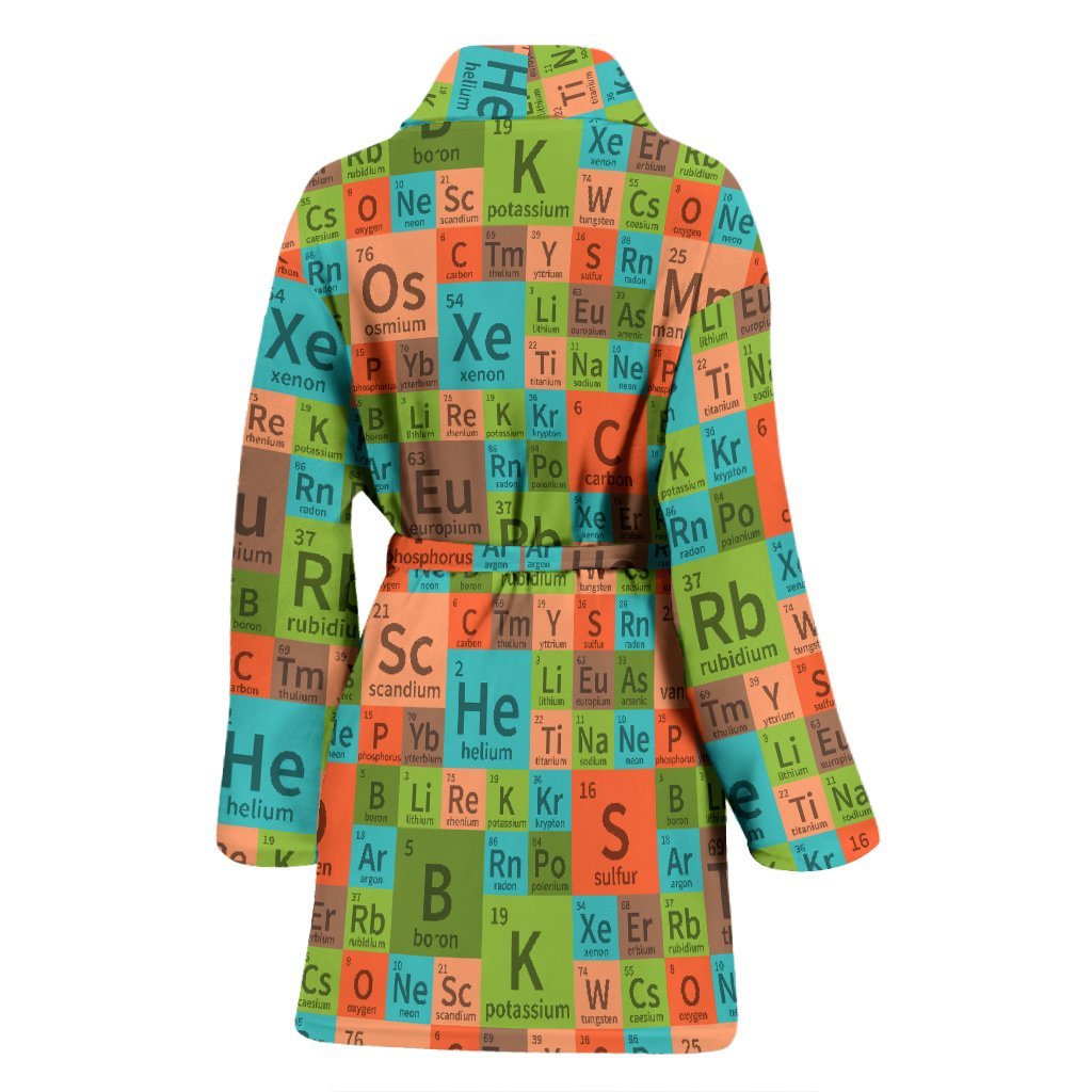 Science Periodic Table Pattern Print Women Long Robe-grizzshop