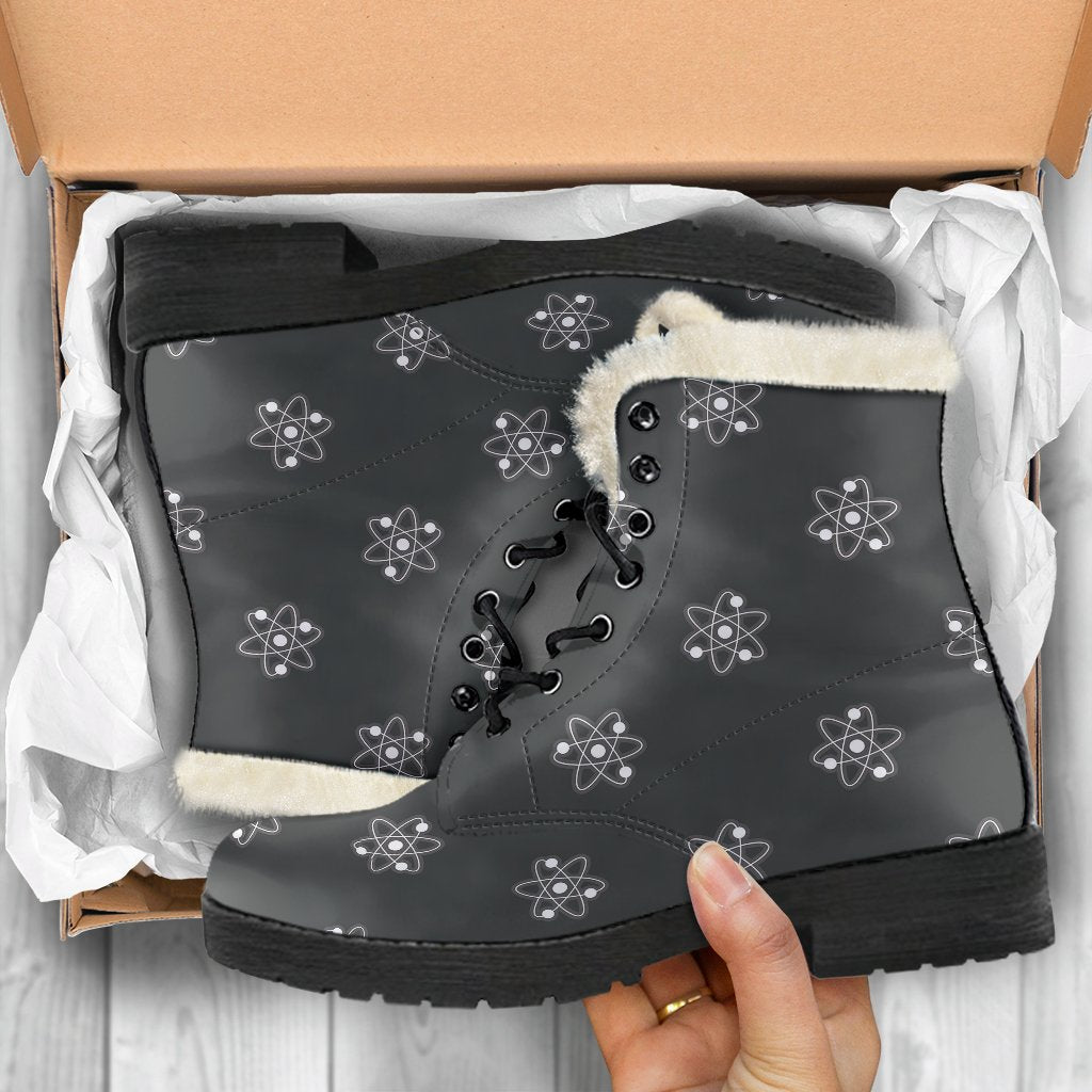 Science Atom Pattern Print Comfy Winter Boots-grizzshop