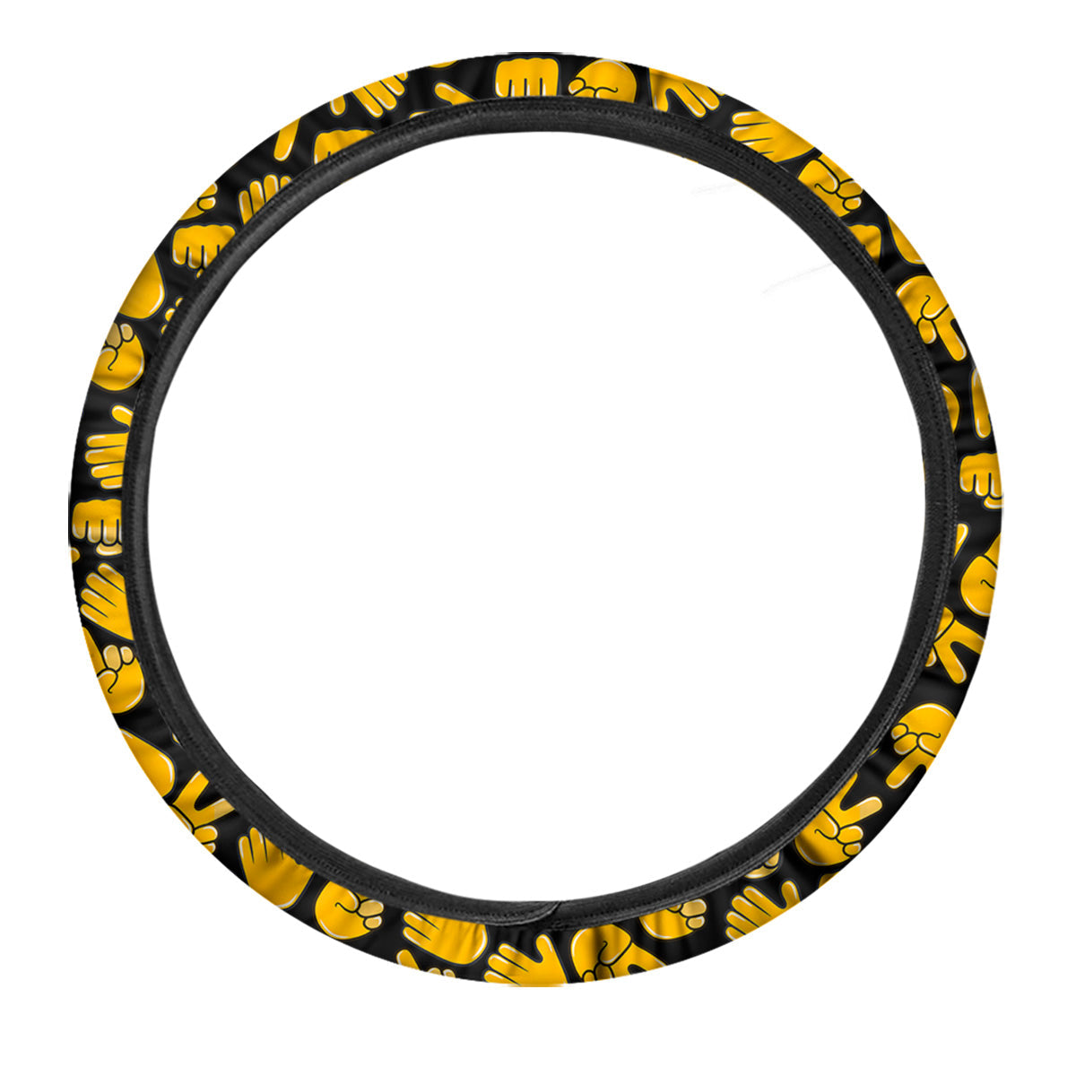 Scissors Paper Rock Emoji Print Pattern Car Steering Wheel Cover-grizzshop