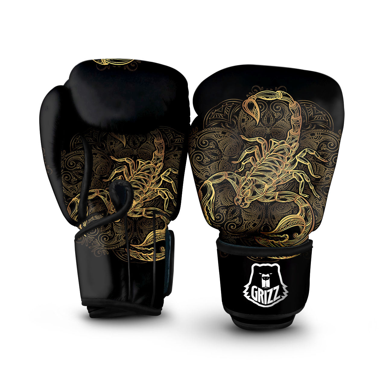 Scorpio Gold Print Boxing Gloves-grizzshop