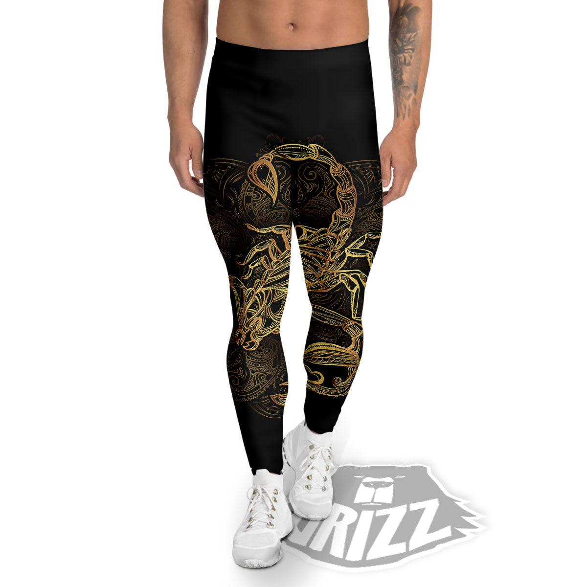 Scorpio Gold Print Men's Leggings-grizzshop
