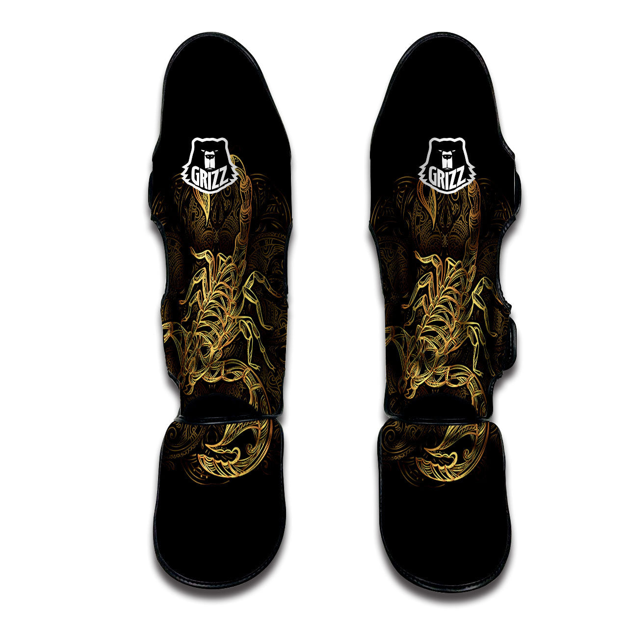 Scorpio Gold Print Muay Thai Shin Guards-grizzshop