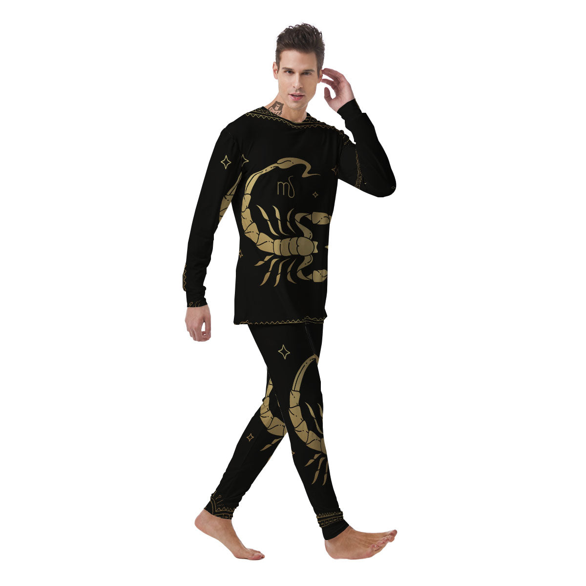 Scorpio Sign Astrological Print Men's Pajamas-grizzshop