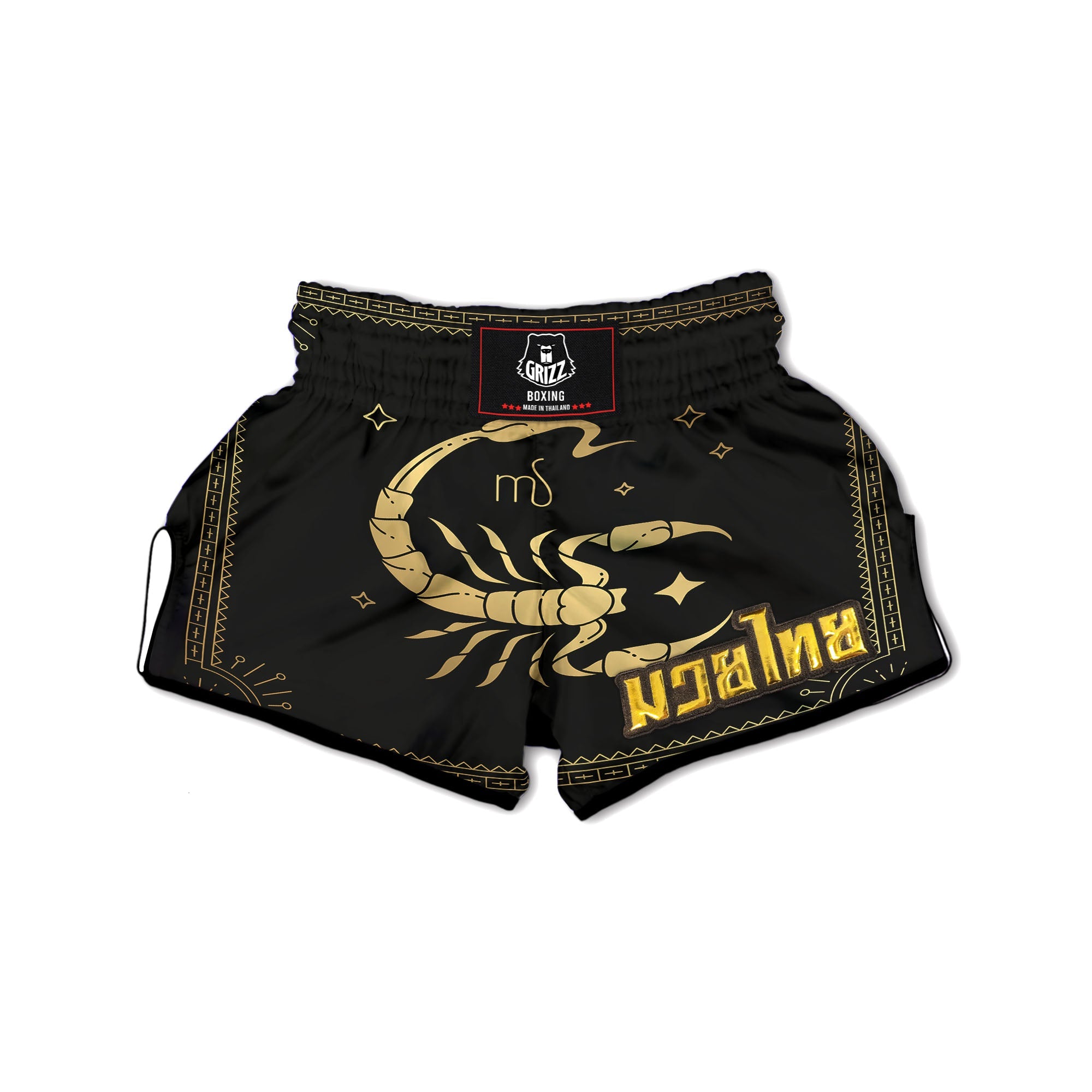 Scorpio Sign Astrological Print Muay Thai Boxing Shorts-grizzshop