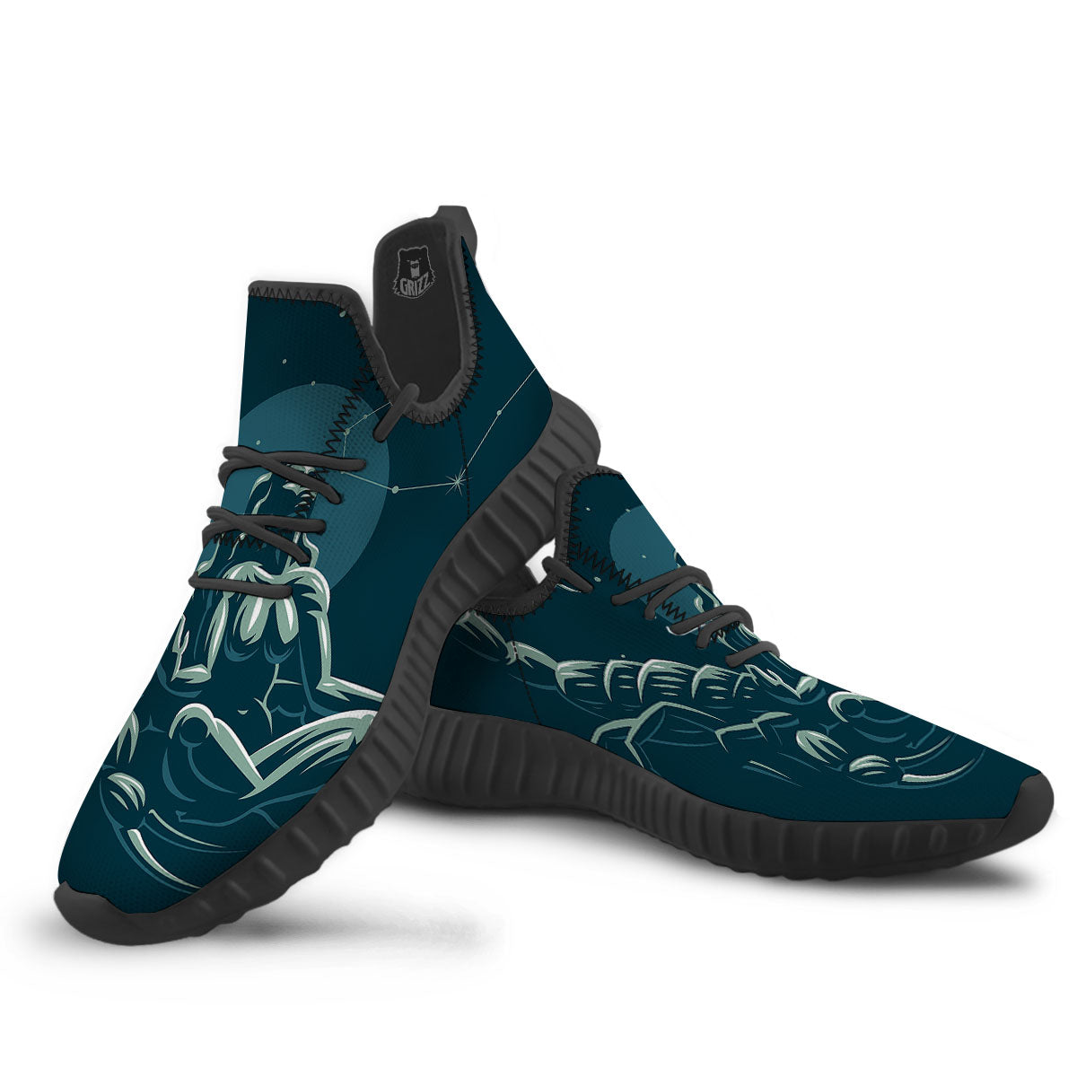 Scorpio Sign Astrology Print Black Walking Shoes-grizzshop