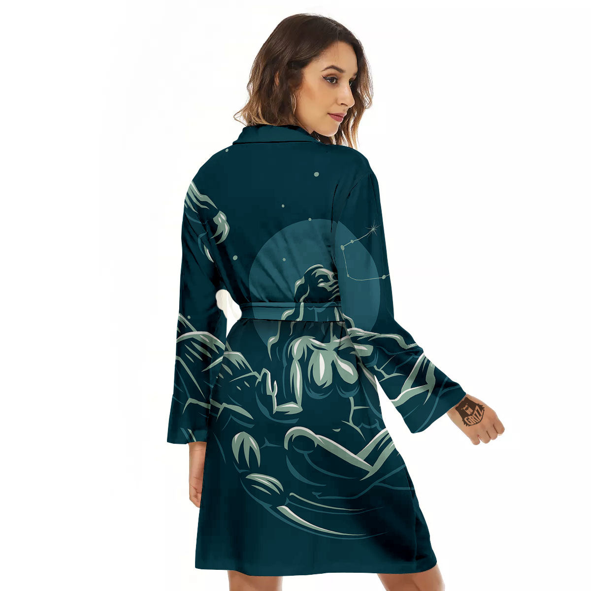 Scorpio Sign Astrology Print Women's Robe-grizzshop
