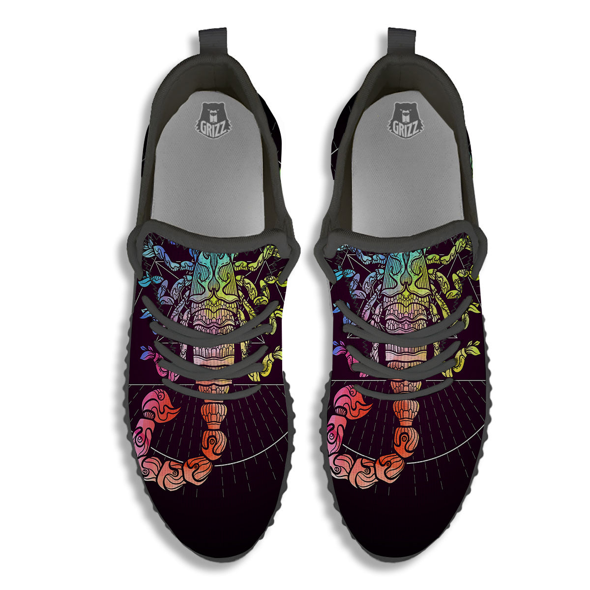 Scorpio Sign Colorful Print Black Walking Shoes-grizzshop