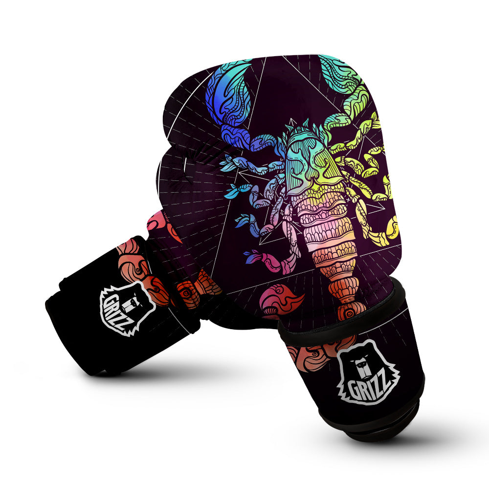 Scorpio Sign Colorful Print Boxing Gloves-grizzshop
