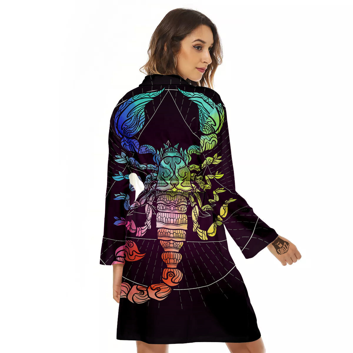 Scorpio Sign Colorful Print Women's Robe-grizzshop