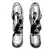 Scorpio Sign White And Black Print Muay Thai Shin Guards-grizzshop