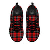 Scottish Plaid Red Black And White Print Pattern Black Sneaker-grizzshop