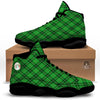 Scottish Plaid Saint Patrick's Day Print Pattern Black Basketball Shoes-grizzshop