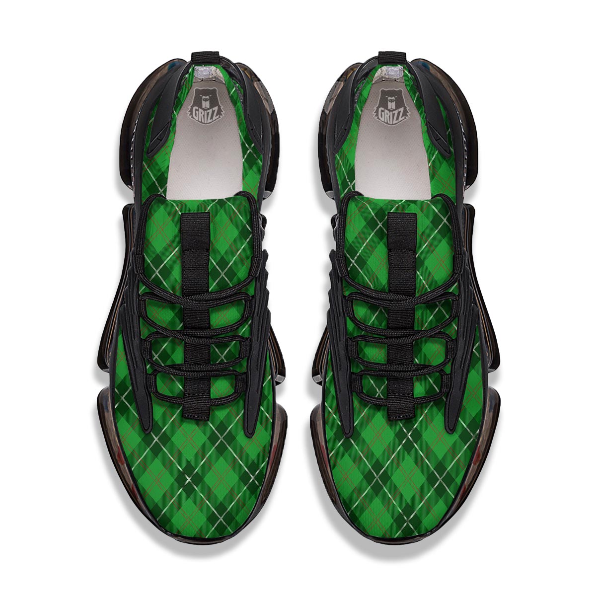 Scottish Plaid Saint Patrick's Day Print Pattern Black Gym Shoes-grizzshop