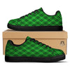 Scottish Plaid Saint Patrick's Day Print Pattern Black Low Top Sneakers-grizzshop